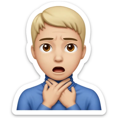 Person strangling their neck sticker