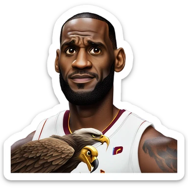 Lebron with a eagle  sticker