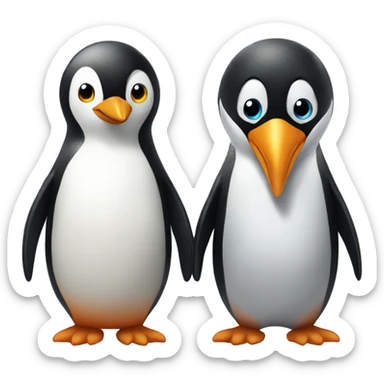 penguin and penguin sticker