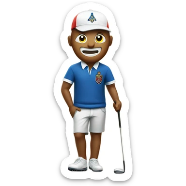 A norwegian freemason with icon on shirt playing golf sticker