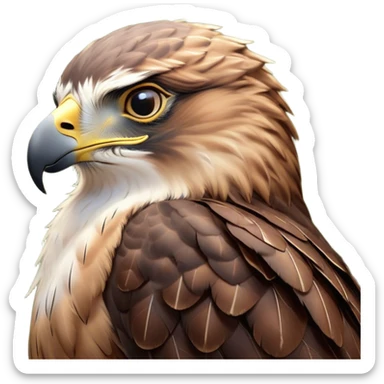 Meme-Worthy Cute Sleeping Hawk Portrait Emoji, Head resting peacefully with a contented smile, showcasing a robust, agile form with eyes gently closed in serene slumber and a subtly curved beak, Simplified yet adorably endearing features, highly detailed, glowing with a soft, drowsy light, high shine, relaxed and utterly lovable, stylized with an air of playful laziness, soft glowing outline, capturing the essence of a sleeping hawk that feels destined to become the next viral icon of adorable rest! sticker