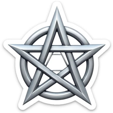 Silver pentacle with element signs sticker