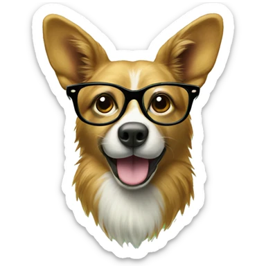 animal portrait on green backdrop with glasses sticker