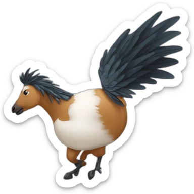 oiseau qui se reproduit avec un cheval sticker
