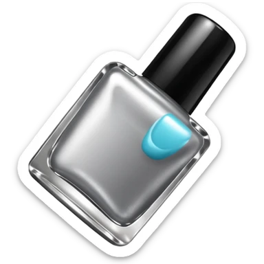silvery nail polish black sticker