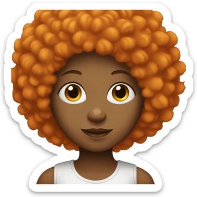 Girl with orange Afro sticker