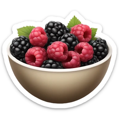 bowl of blackberries and raspberries  sticker