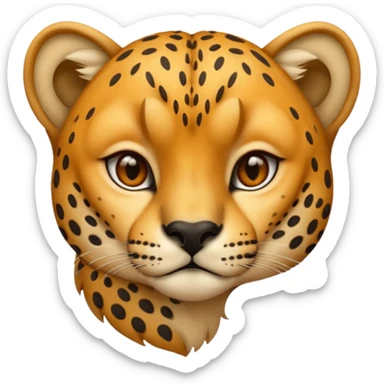cheetah kiss face sticker