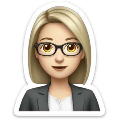 English teacher, white brunette girl with iPad without glasses sticker