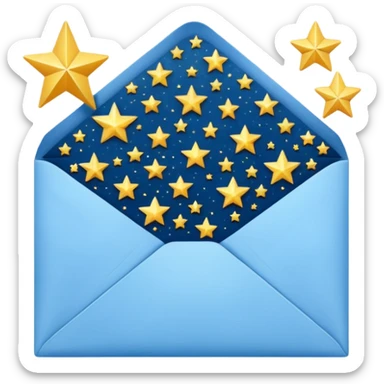 a beautiful starry envelope sticker
