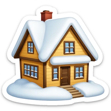 i want a house fully covered with heavy snow, not able to get out emoji sticker