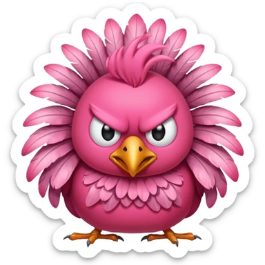 pink bird angry birds  sticker