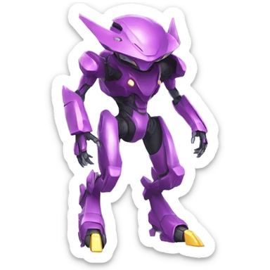 a Genesect-Raptor-Fakémon—hybrid with a futuristic visor-helmet full body sticker