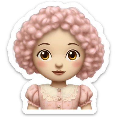 Pink shabby chic doll  sticker