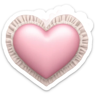 light pink heart with bow with lace and frills  sticker