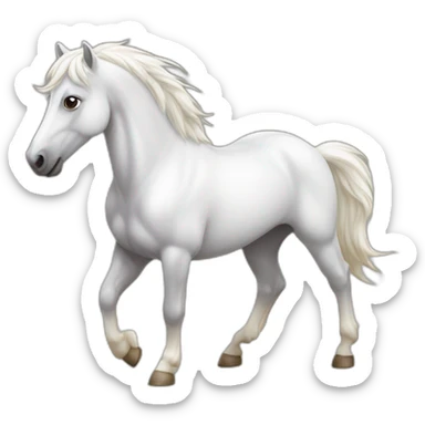 Cavalo branco selado e andando sticker