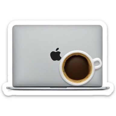 MacBook and coffee sticker