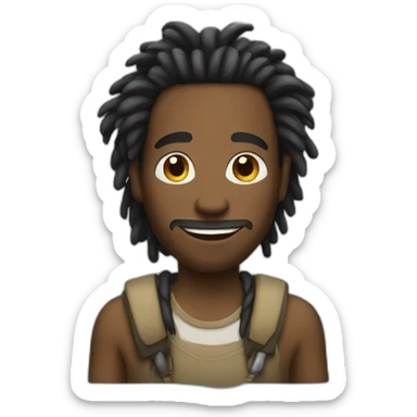 A black guy with dread locks in the back sticker