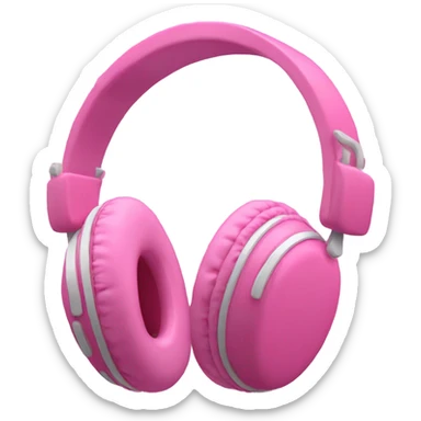 pink headphones  sticker