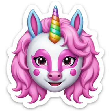 unicorn face scout girl sticker