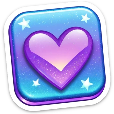 glitter purple and cian checkmark sticker