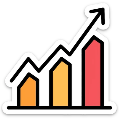 business chart with upward trend sticker