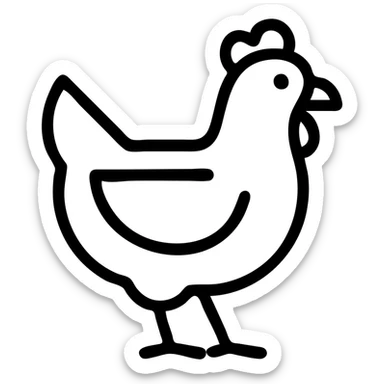 chicken icon, simple and clear, minimal details, bold lines, suitable for use as an app icon sticker