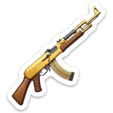 Golden sickle as a bayonet for an Ak 47 sticker