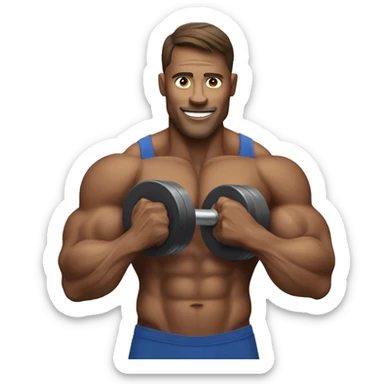 Bodybuilder with dumbbell sticker