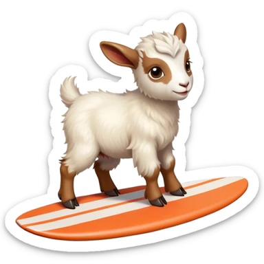Baby goat surfing  sticker