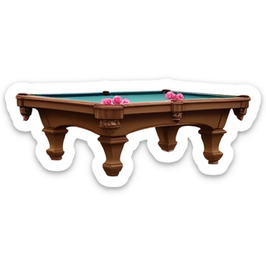 Pink pool table with sparkles and vines of roses  sticker