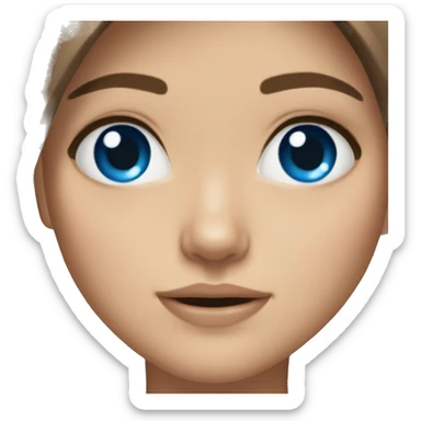 Pretty girl brown hair blue eyes sticker