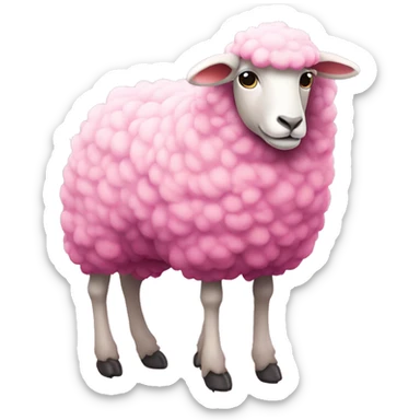 Pink full body sheep x 4 legs  sticker