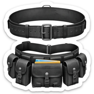 black military belt with pouches sticker