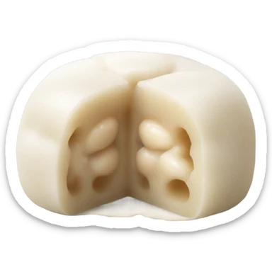 White bean mochi with a bite in it sticker