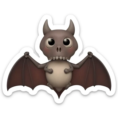 Bat and human skull together in one frame in animation witn full ultra hd. Both the object should be clear sticker