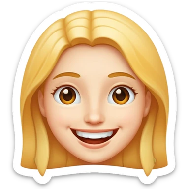 happy smiling face with big smile and joy sticker