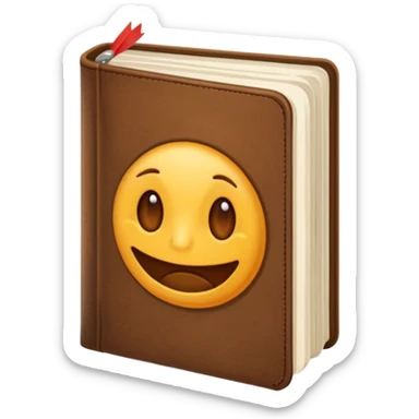 Lectura libro abierto marron sin fondo y sin tantas paginas, como uno de los primeros sticker