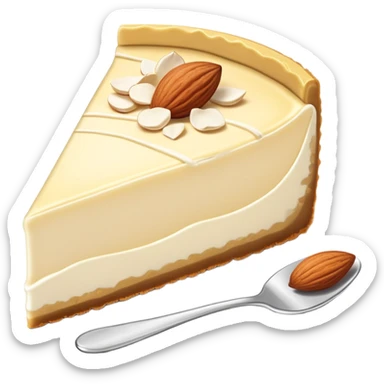 White chocolate almond cheesecake slice sticker
