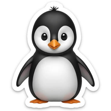 Emotional penguin sticker
