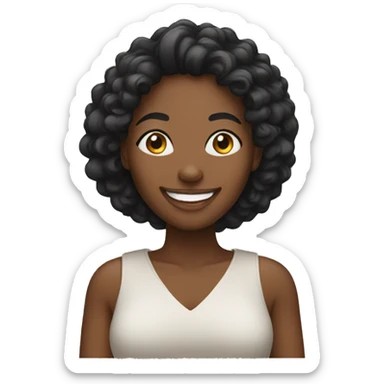 black african american woman smiling sticker
