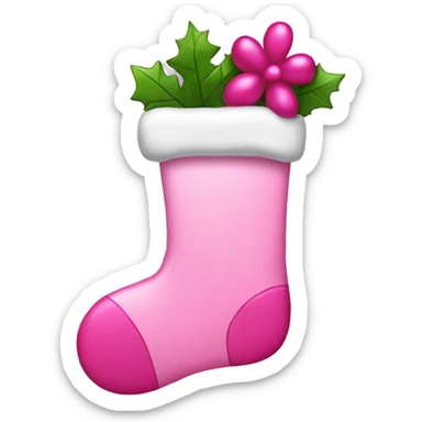 Pink Christmas stocking  sticker