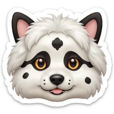 white dog with black dots all over its  body sticker
