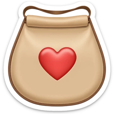 an medical ostomy bag in beige with a little heart sticker