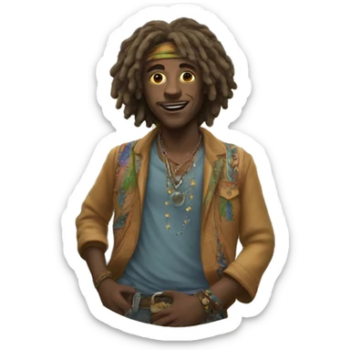Hippy Moon Boy sticker