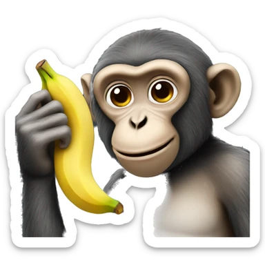 Monkey with a banana sticker