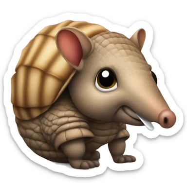 Armadillo with pacifier in mouth sticker