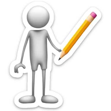 a stickman with a pencil sticker