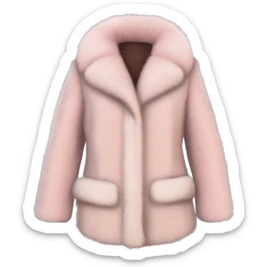 women’s light pink vintage fur coat sticker
