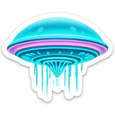 extraterrestrial futuristic otherworldly cyan bioluminescent neon-glowing aesthetic scenery sticker